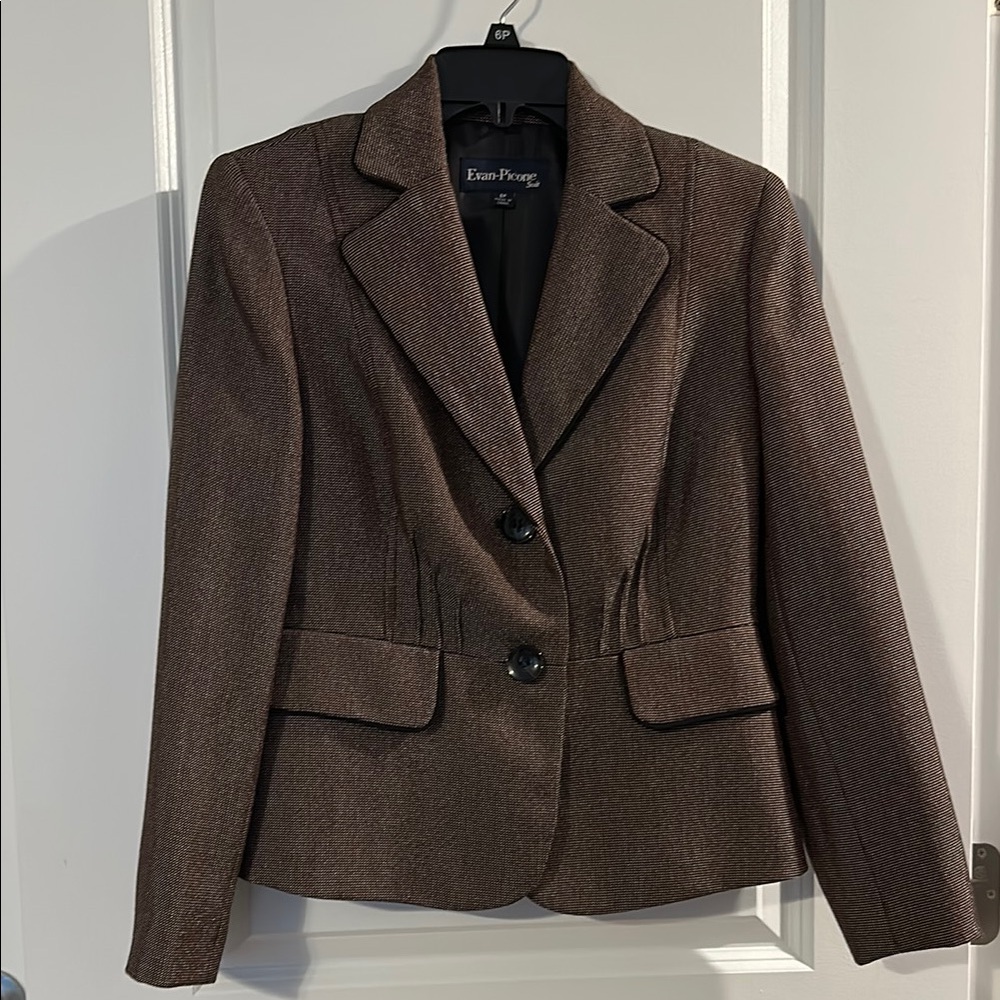 Evan Picone Brown & Burgundy Women's Blazer & Black Pants